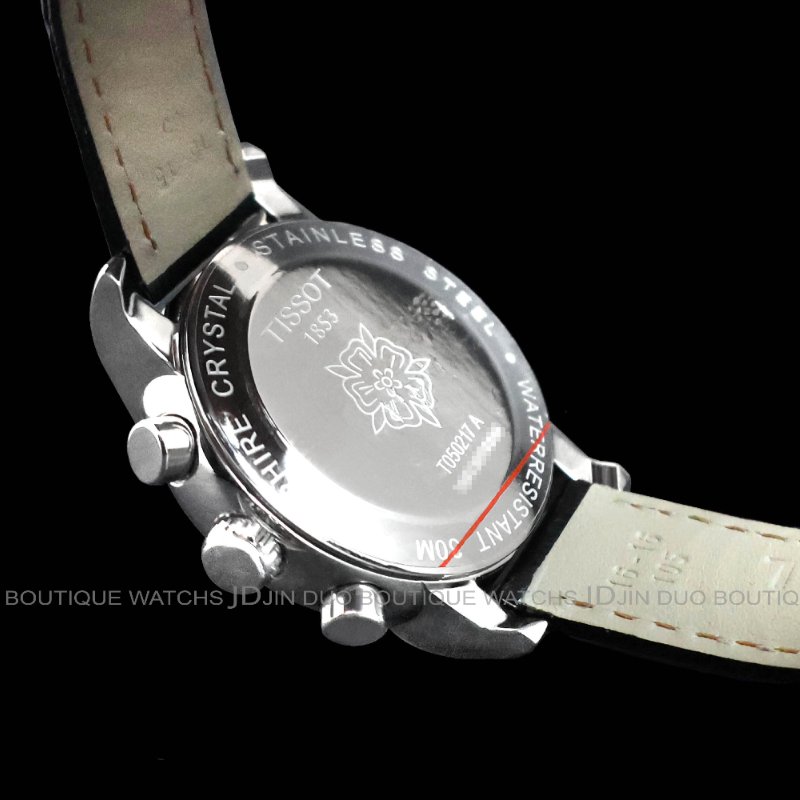 金鐸精品~2495 TISSOT 天梭 Dressport三眼計時珍珠母貝面盤35mm石英女用鑽錶-4