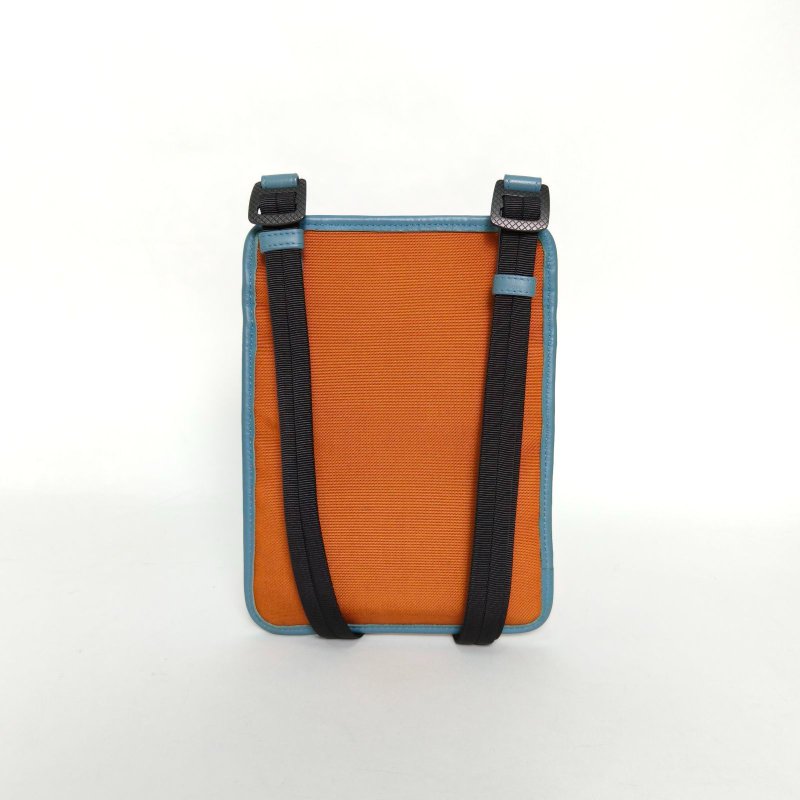 BOTTEGA VENETA 拼色羊皮帆布鎢鋼扣拼皮單肩包郵差包/肩背包-2