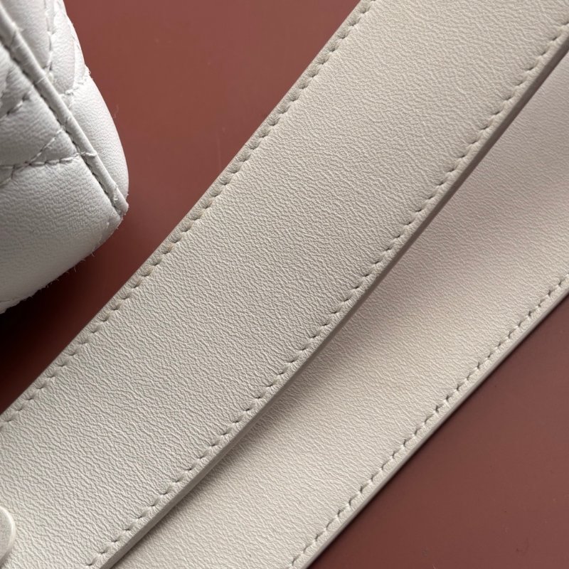 ::Christian Dior:: Lady Dior My ABCDior 白色羊皮5x4藤格紋淡金釦手提斜背黛妃包-40