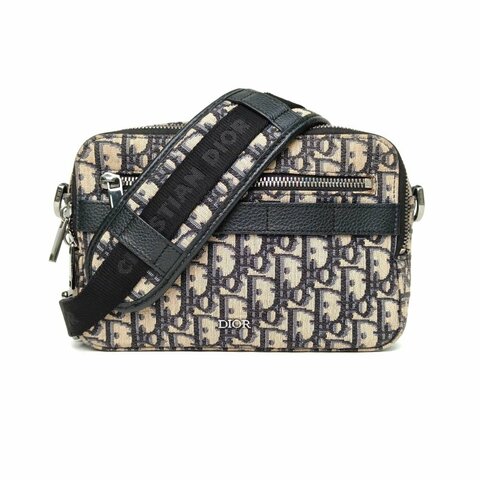 DIOR 老花帆布銀扣2020Safari相機包22肩背包