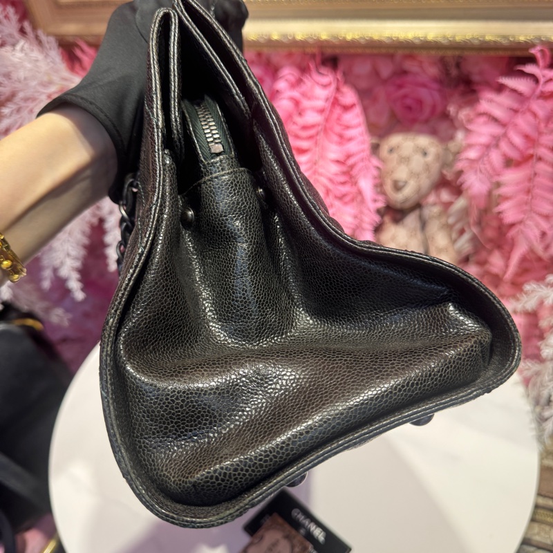 Chanel 油蠟荔枝牛皮肩背包/王吉娜古董精品-5