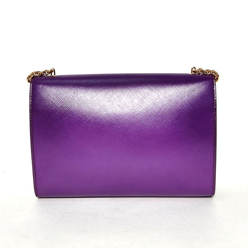 FERRAGAMO 紫色牛皮蝴蝶結鏈條包肩背包-2