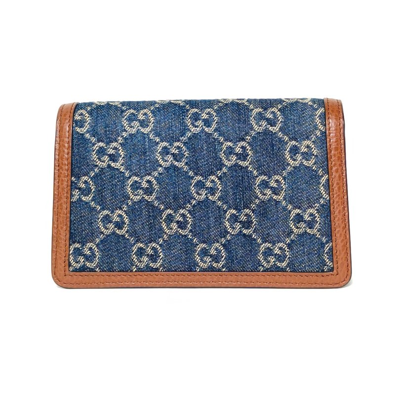 GUCCI Dionysus酒神超Mini16.5牛仔藍牛仔布鑽扣肩背包-2