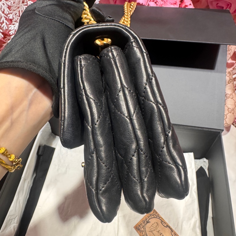 Chanel 黑金金柱調節包/王吉娜古董精品-6