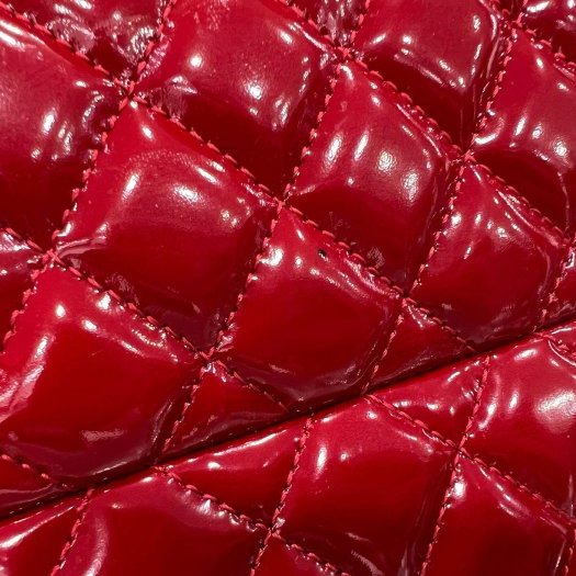 東區正精品㊣Chanel 香奈兒紅色漆皮銀鍊三層貝殼包肩背包 RA1815-7