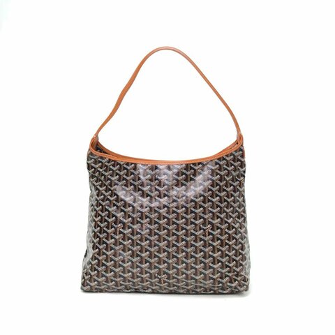 GOYARD BohemeHoboBag子母腋下包棕色PVC銀扣肩背包