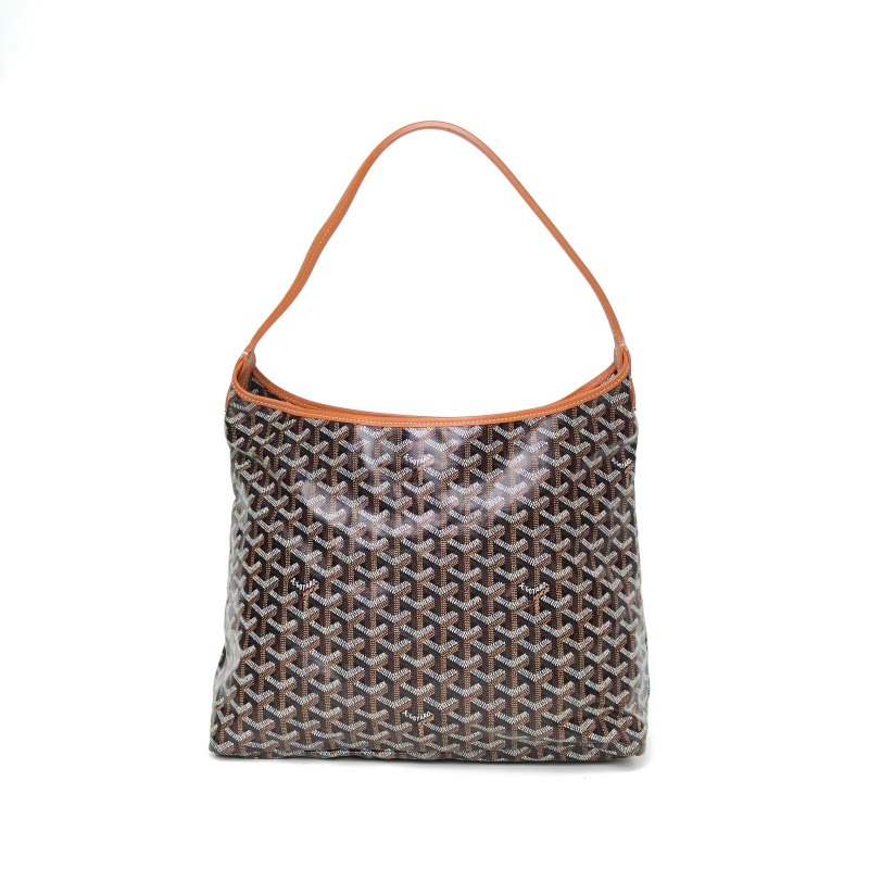 GOYARD BohemeHoboBag子母腋下包棕色PVC銀扣肩背包-0