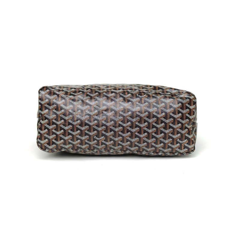 GOYARD BohemeHoboBag子母腋下包棕色PVC銀扣肩背包-4