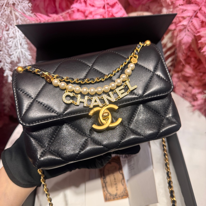 Chanel 黑金方胖子/珍珠水鑽秀款/王吉娜古董精品-2