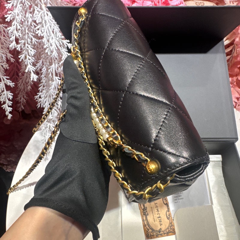 Chanel 黑金方胖子/珍珠水鑽秀款/王吉娜古董精品-7