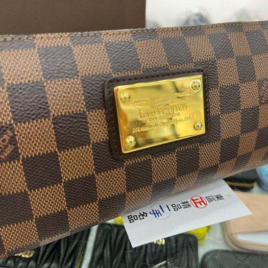 東區正精品㊣LV N55213 EVA 咖啡色棋盤格金牌金鍊手提包肩背包斜背包晚宴包腋下包 RZ5571-2