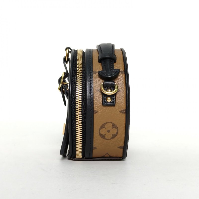 LOUIS VUITTON PETITEBOITECHAPEAU硬圓餅Mini13焦糖色PVC2019老花肩背包-3