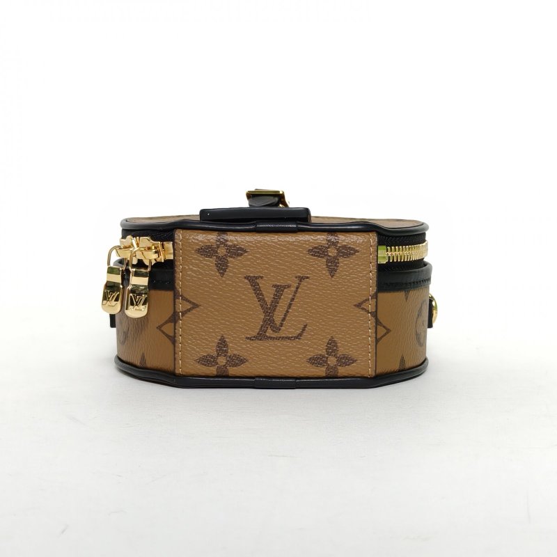 LOUIS VUITTON PETITEBOITECHAPEAU硬圓餅Mini13焦糖色PVC2019老花肩背包-4