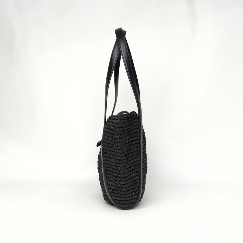 MARNI 黑色草編新款Riviera菜籃子單肩包肩背包-1