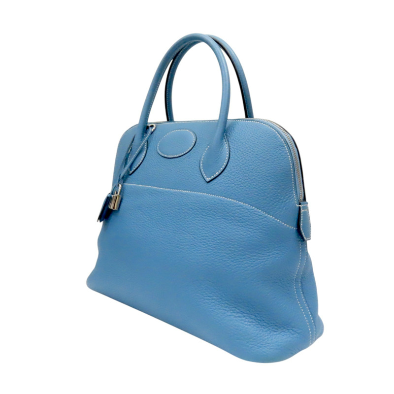 牛仔藍 Taurillon牛革 Bolide 35 柏莉包 两用包 □L刻 銀扣【HERMES 愛馬仕】-2