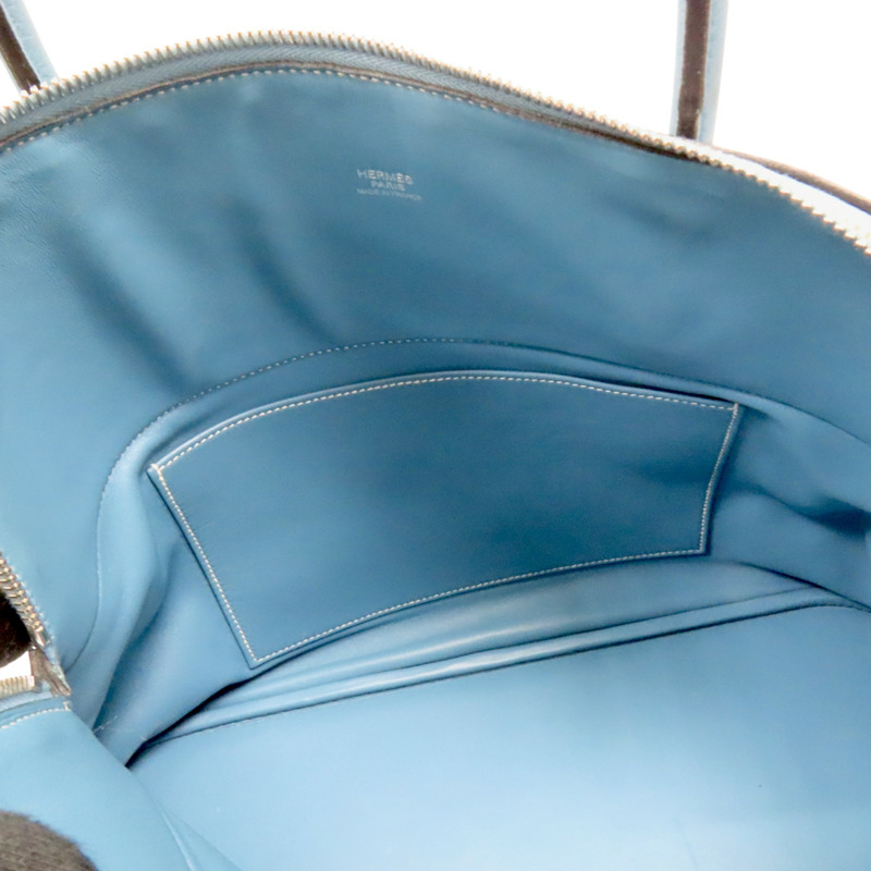 牛仔藍 Taurillon牛革 Bolide 35 柏莉包 两用包 □L刻 銀扣【HERMES 愛馬仕】-4