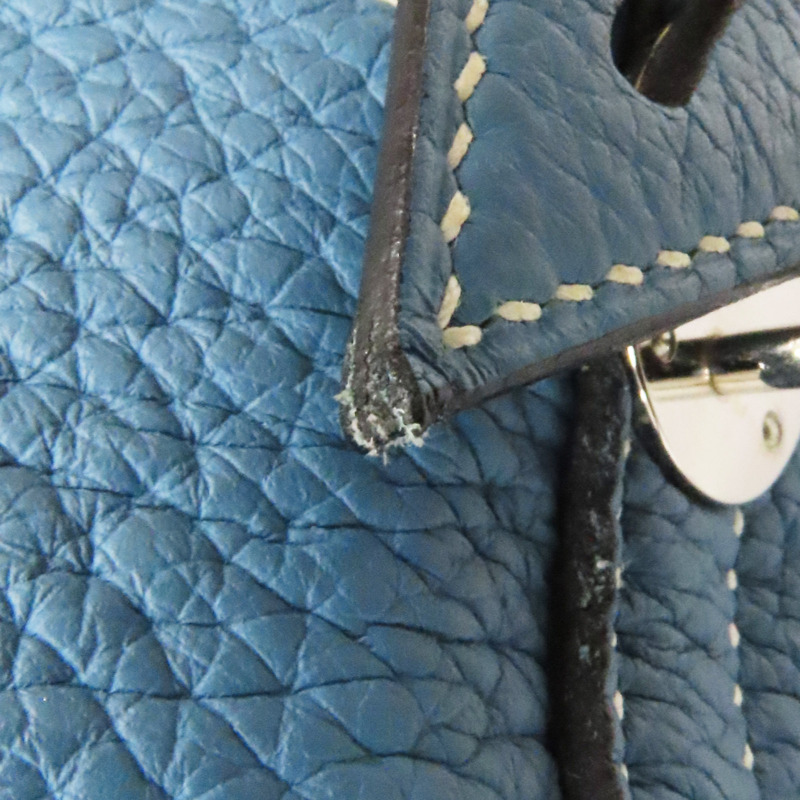 牛仔藍 Taurillon牛革 Bolide 35 柏莉包 两用包 □L刻 銀扣【HERMES 愛馬仕】-15