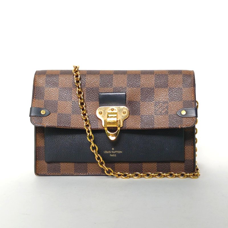 LOUIS VUITTON VAVIN鏈條包WOC19棕色棋盤格PVC2020肩背包-0