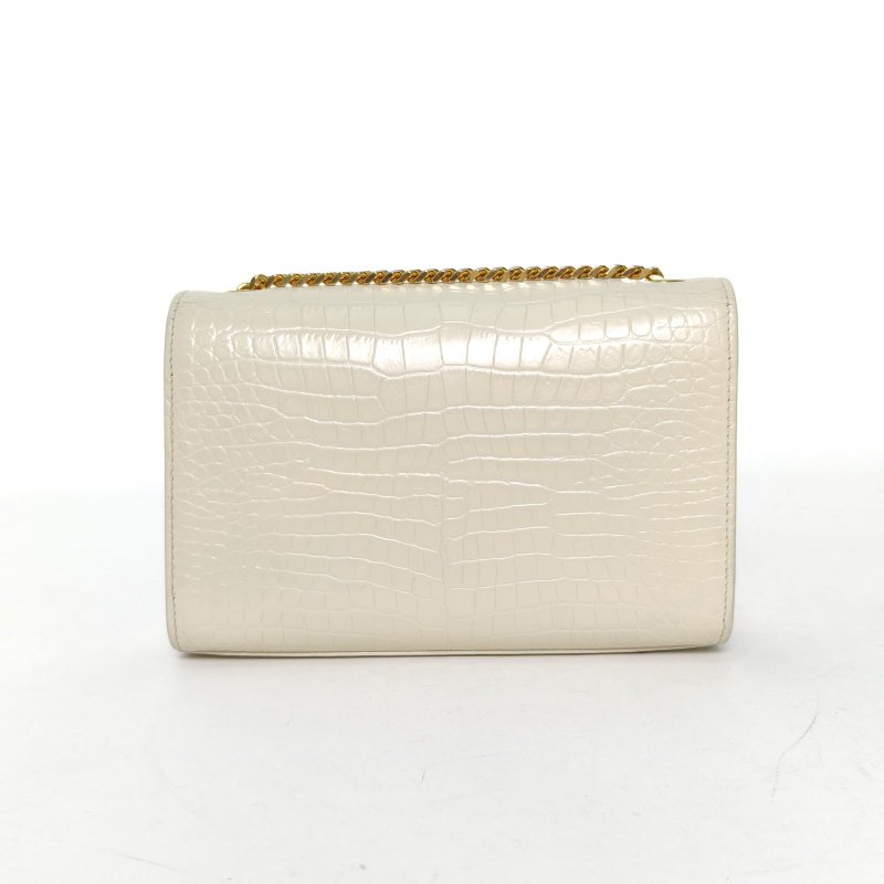 SAINT LAURENT KATE小號20鱷魚壓紋流蘇肩背包-2