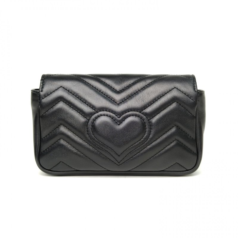 GUCCI GGMarmont肩背包超Mini16.5黑色牛皮金扣肩背包-2