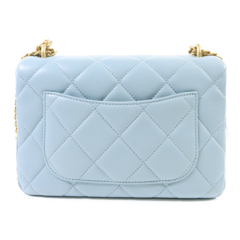 CHANEL 羊皮皮革Chain Shoulder Bag金扣鏈帶肩背袋-1