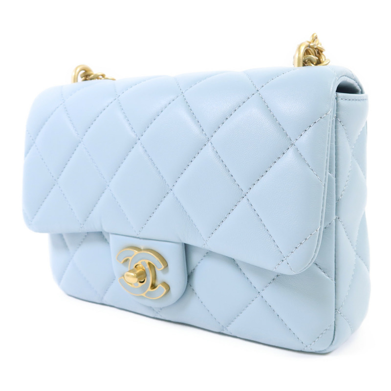 CHANEL 羊皮皮革Chain Shoulder Bag金扣鏈帶肩背袋-2