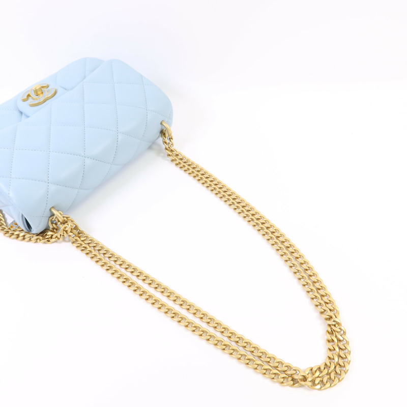 CHANEL 羊皮皮革Chain Shoulder Bag金扣鏈帶肩背袋-4