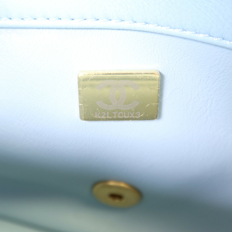CHANEL 羊皮皮革Chain Shoulder Bag金扣鏈帶肩背袋-9