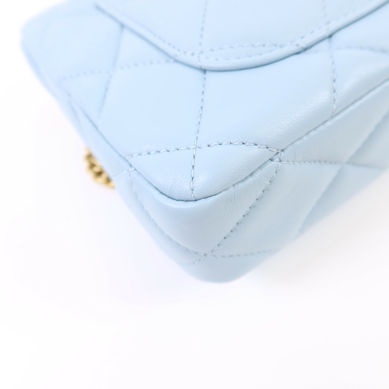 CHANEL 羊皮皮革Chain Shoulder Bag金扣鏈帶肩背袋-15