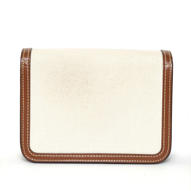 Burberry TBLogo標識斜挎包小號金棕色牛皮/帆布肩背包-2