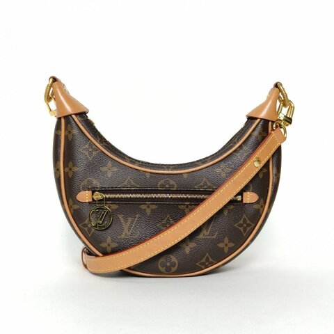 LOUIS VUITTON Loop豌豆包老花PVC金扣晶片肩背包