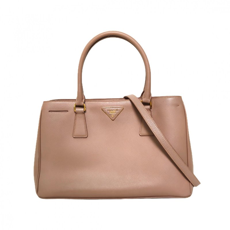 PRADA Galleria殺手包大號淡粉色牛皮肩背包-0