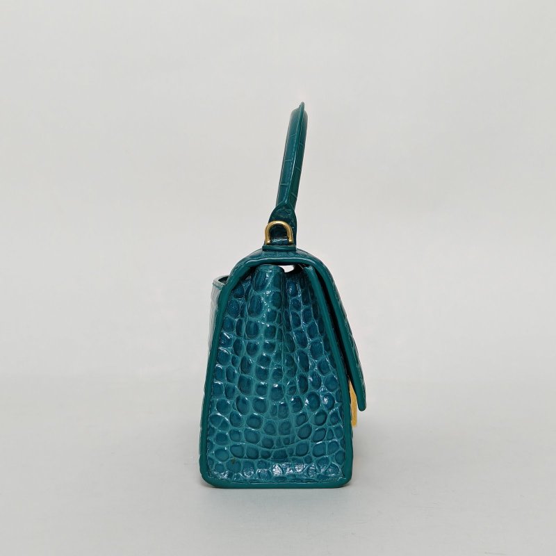 BALENCIAGA Hourglass沙漏XS碼綠色牛皮肩背包-1