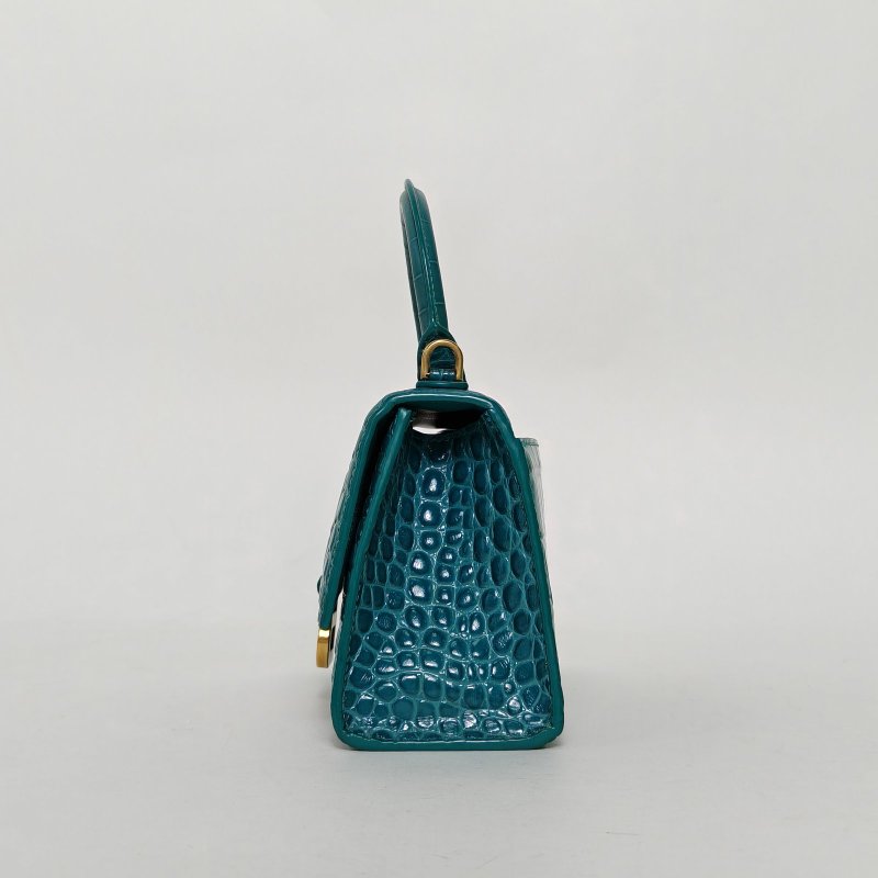 BALENCIAGA Hourglass沙漏XS碼綠色牛皮肩背包-3