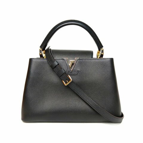 LOUIS VUITTON Capucines小號31.5黑色牛皮金扣2017肩背包