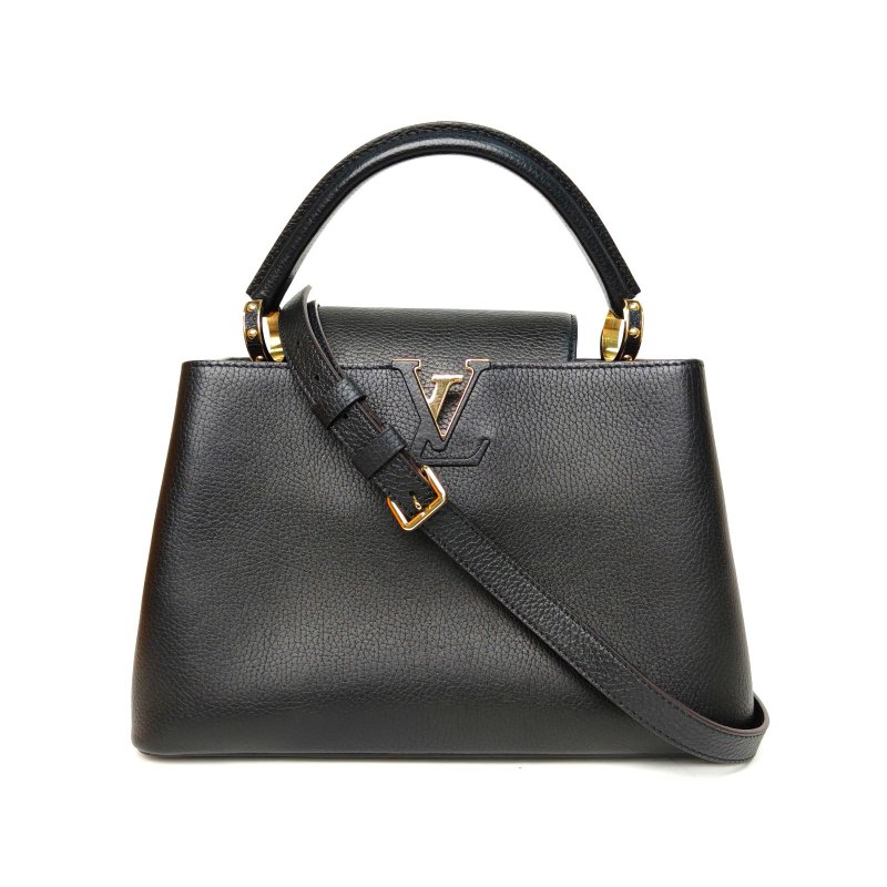 LOUIS VUITTON Capucines小號31.5黑色牛皮金扣2017肩背包-0