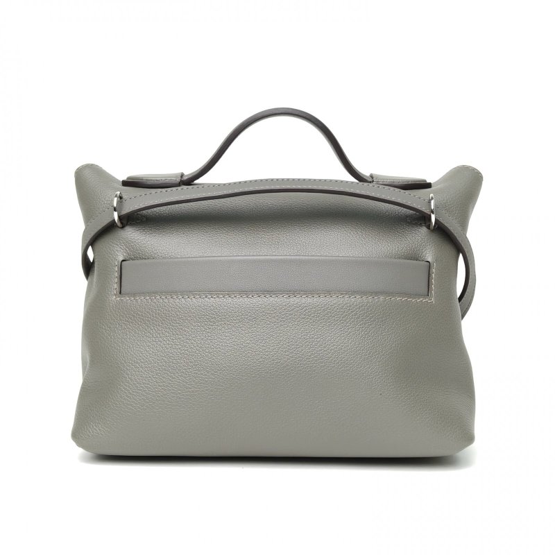 HERMES 2424mini2189黑色拼0L積雨雲灰EC皮/Swift皮B刻銀扣肩背包-2