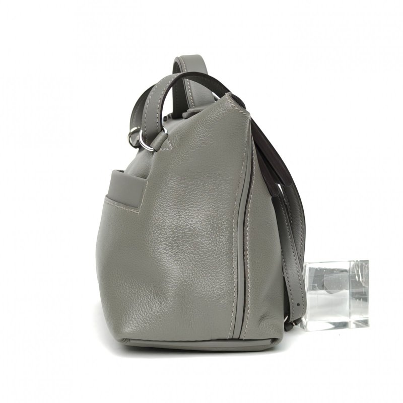 HERMES 2424mini2189黑色拼0L積雨雲灰EC皮/Swift皮B刻銀扣肩背包-3