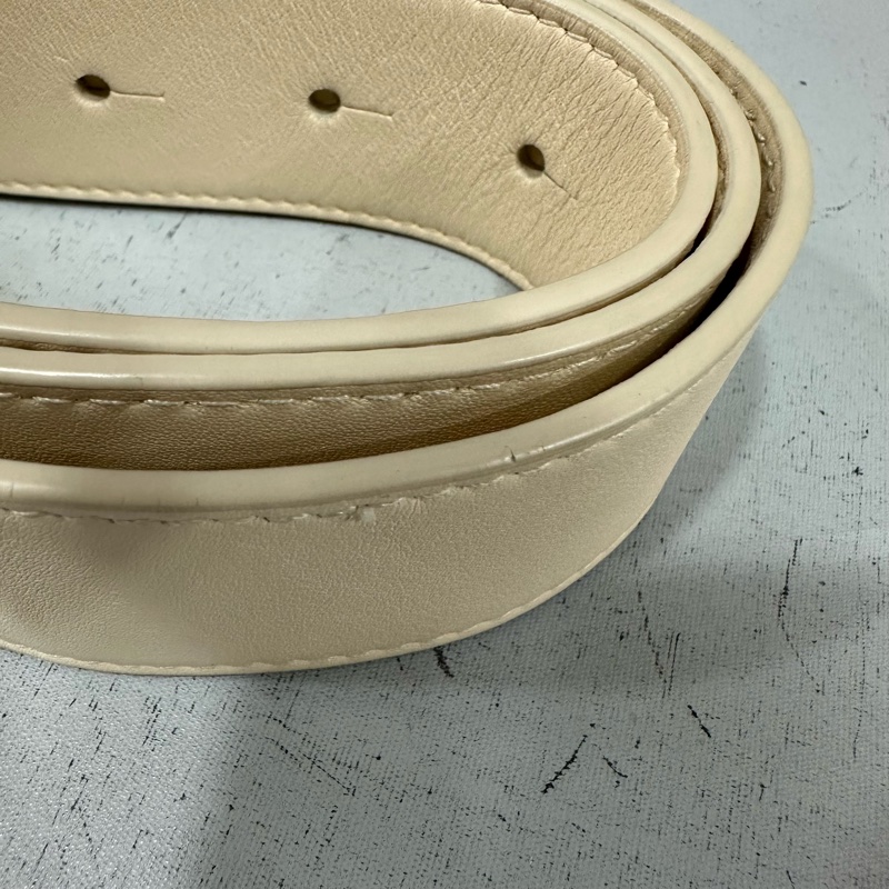 Bvlgari 291089 米白牛皮金鏈舌頭包 斜背包-51