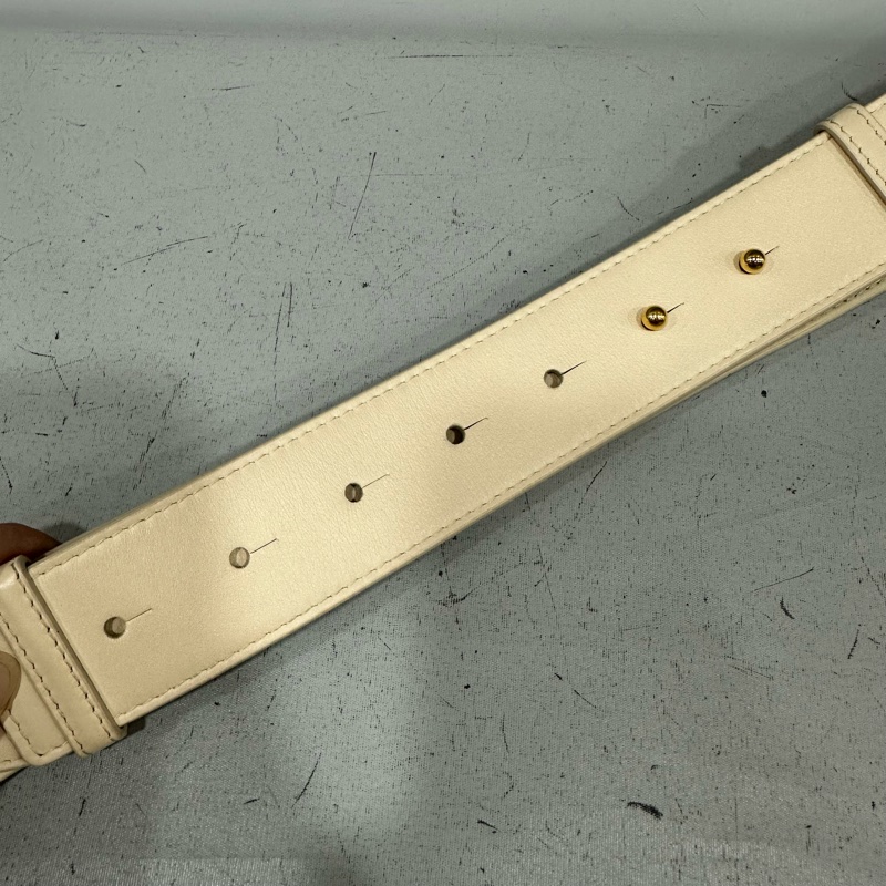 Bvlgari 291089 米白牛皮金鏈舌頭包 斜背包-52