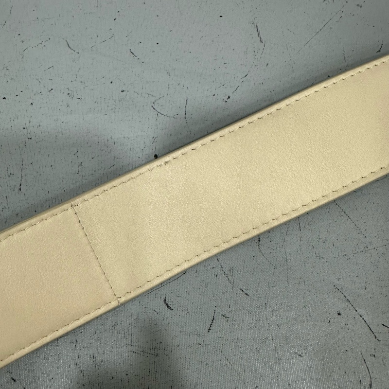 Bvlgari 291089 米白牛皮金鏈舌頭包 斜背包-55