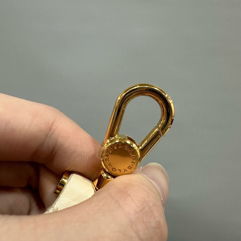 Bvlgari 291089 米白牛皮金鏈舌頭包 斜背包-59