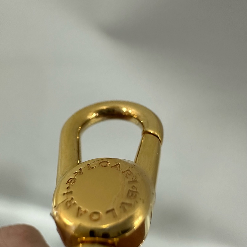 Bvlgari 291089 米白牛皮金鏈舌頭包 斜背包-61