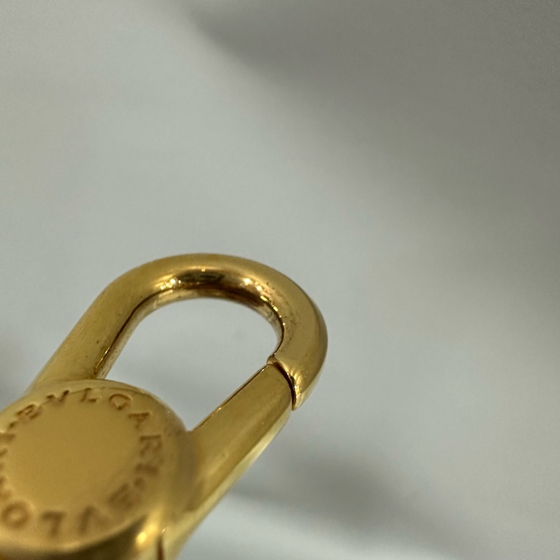 Bvlgari 291089 米白牛皮金鏈舌頭包 斜背包-63