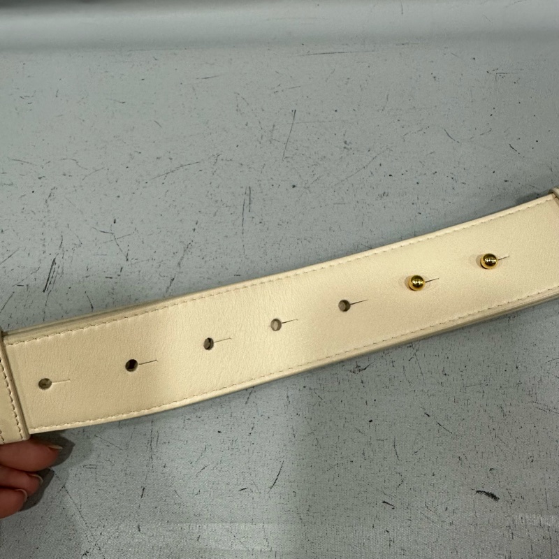 Bvlgari 291089 米白牛皮金鏈舌頭包 斜背包-71