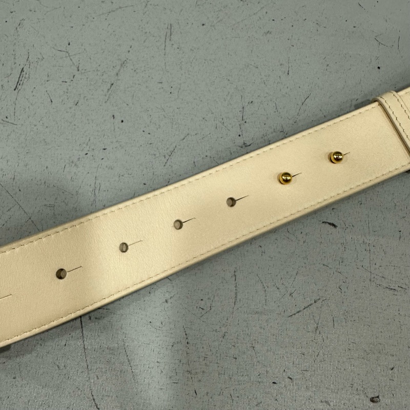 Bvlgari 291089 米白牛皮金鏈舌頭包 斜背包-76