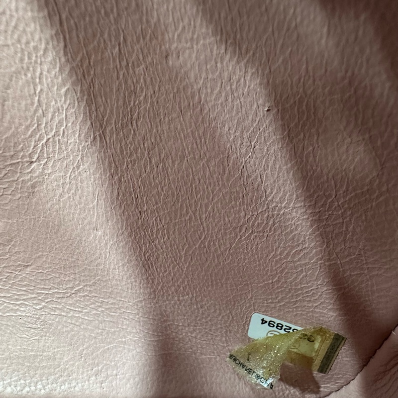 Chanel A01115 粉荔枝皮金釦方胖斜背包 vintage-41