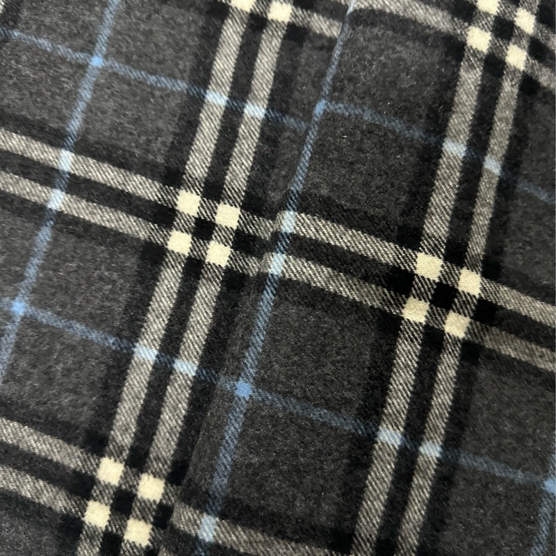 BURBERRY深灰色格紋羊絨圍巾✨-12