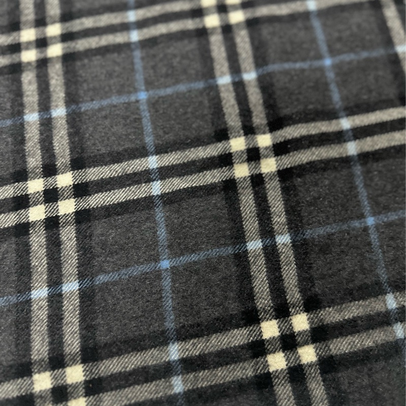 BURBERRY深灰色格紋羊絨圍巾✨-13