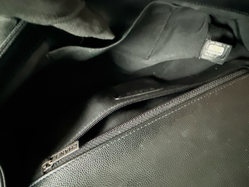 Chanel✨boy 28 黑色荔枝 做舊銀釦 鏈條包 28開-16